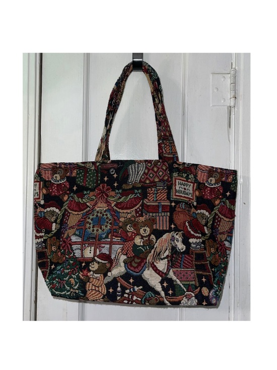 Source Unknown Handbags - EUC Multi-Color Holiday Tapestry Tote